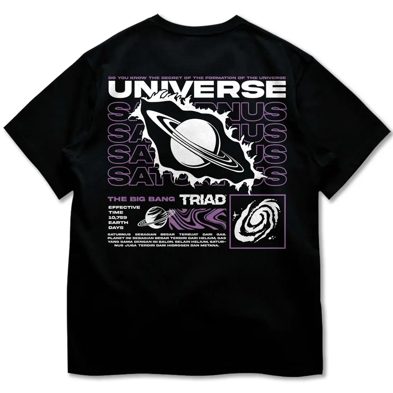 Kaos Glow In The Dark Universe Tshirt Nyala Dalam Gelap Pria Wanita A4244 1