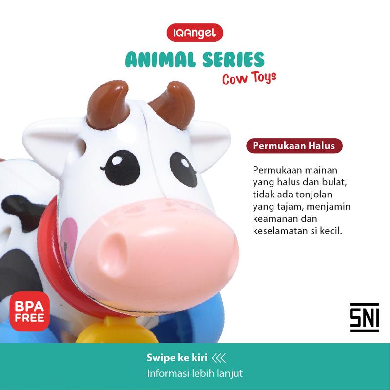 IQANGEL Cow Toys / Mainan Edukatif Bayi / Mainan Motorik Anak / Mainan Bentuk Sapi / Mainan Karakter Hewan / Mainan Hewan Lucu / Mainan Edukasi Anak / Mainan Putar 4