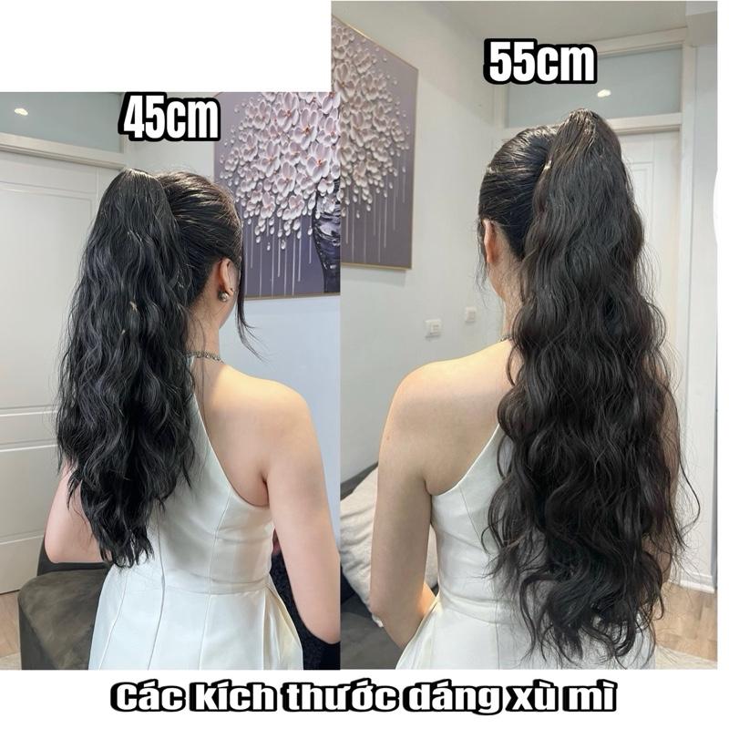  Đuôi Tóc giả dáng Xù dài 55cm kiểu kẹp ngoạm 8 răng chắc chắn 