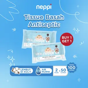 Neppi Antiseptic Baby Wipes - 50s (Buy 1 Get 1 Free) Tisu Tissue Basah
