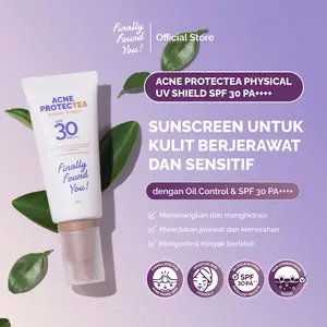 Finally Found You! Acne ProtecTea Physical Sunscreen SPF 30 PA++++ 50g| Sunscreen Wajah untuk Kulit Berjerawat & Sensitif