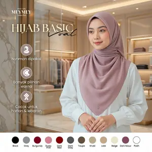 Pashmina Voal Hijab Segi Empat Arabian Kerudung Basic
