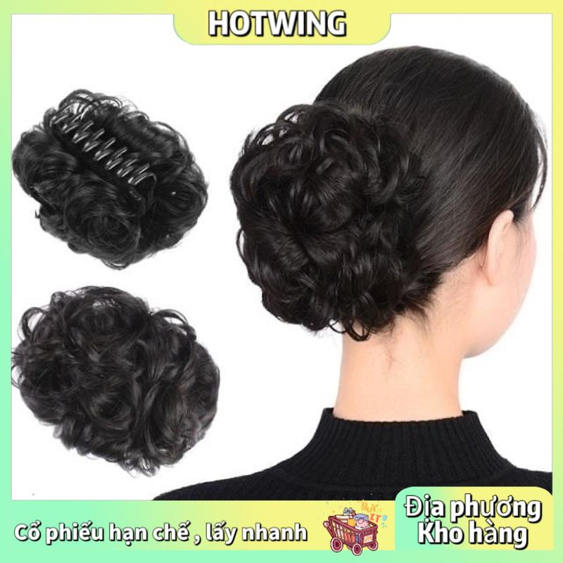 Tóc Giả Kẹp Búi Tóc Xoăn Hoa Ngắn Mềm Mại, Nối Tóc Đuôi Ngựa Gợn Sóng Cho Nữ,…
