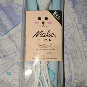 Catokan Mini Alat Catok Rambut 2in1 Set Lurus & Keriting Make Time Karakter Curly dengan Kotak Penyimpanan Hemat Daya 20Watt Pink Putih Hitam Biru