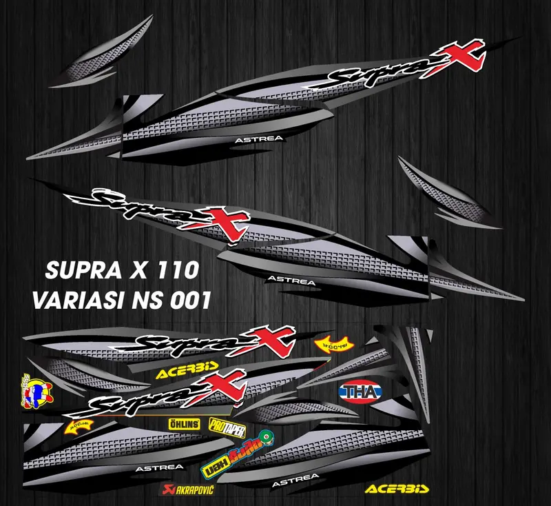 STIKER STRIPING DECAL MOTOR SUPRA X 110 TAHUN 2000-2004 NS O1 Motorcycle 1