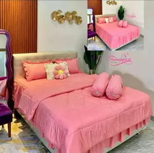 BEDCOVER SET SPREI RUMBAI Tinggi 20cm  Seprei Hotel Size Single Queen KIng Size Dan Superking Kain Katun Embose