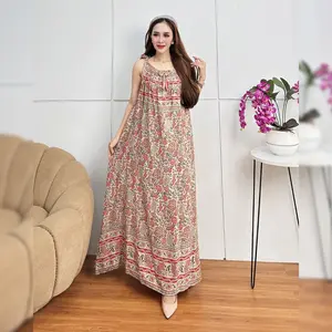 Yukensi Panjang Tali Kustom Daster Tanpa Lengan Jumbo LD 130 Rayon Lembut Adem Nyaman Dress Tidur Wanita Ibu Menyusui Bumil Motif Viral untuk Hamil & Busui