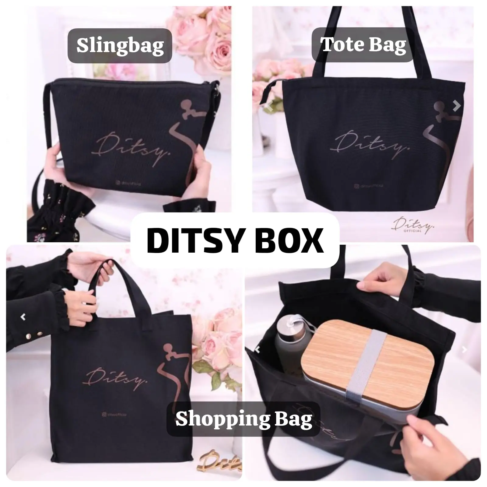 DITSY TAS , TOTEBAG DITSY, SLINGBAG DITSY, SHOPPING BAG DITSY,Mini pouch