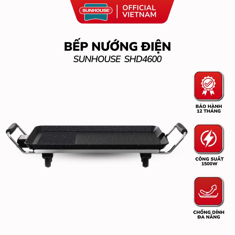 Bếp Nướng Điện Không Khói 1500W, Tay Cầm Cách Nhiệt, Bảo Hành 12 Tháng