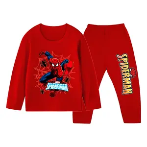 Setelan Panjang Anak Spiderman Baju Tidur Piyama Ukuran 1-10 Tahun Anak Laki-laki ID-1585 Nyaman Dicetak DTF Kualitas Tinggi Cocok Untuk Tidur Dan Sehari-hari