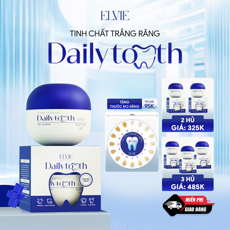 [A01] Tinh Chất Hỗ Trợ Trắng Răng DAILY TOOTH (55g) - Hỗ Trợ Trắng Răng, Thơm Miệng, Sạch Mảng Bám - (Tặng Kèm Thanh Đo)