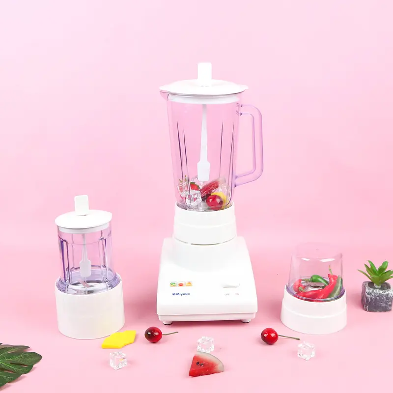 BLENDER MIYAKO PLASTIK 3IN1 102 PL 3 Tabung 1 LITER - BLENDER MIYAKO PLASTIK 2IN1 101 PL 2 Tabung 1 LITER pisau stainless mesin | GARANSI 1 TAHUN 1