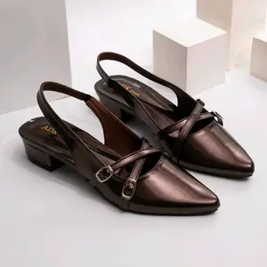 Adeka Corner hils 3cm OBUBU gesper silang formal non formal Heels Wanita Shoes sandal hak High
