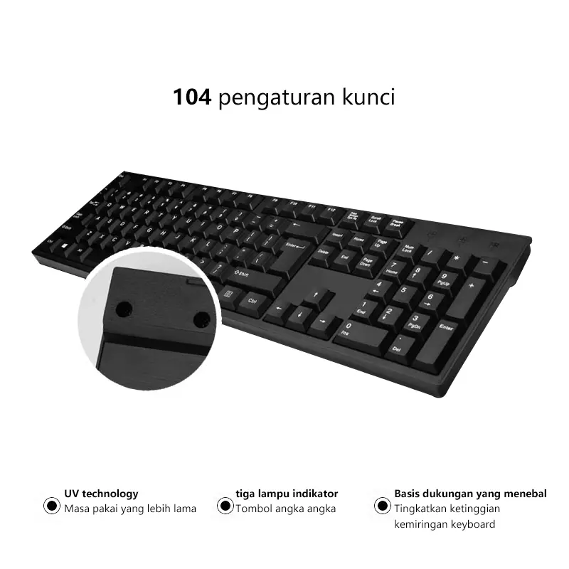 【COD】NETPACLIFE K12 Keyboard Gaming Mekanis Mouse Nirkabel USB Keyboard Mekanis + Set Mouse Kombinasi Asli 8