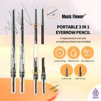 Gambar MUSIC FLOWER 3-in-1 Brow Shaping Super Micro 1.5mm Sharp Anti-Scratch Blade Refilllable 24H Smudgeproof Waterproof Pensil Alis Pisau Cukur - Grey dari Music Flower Indonesia Kota Administrasi Jakarta Barat 1 Tokopedia