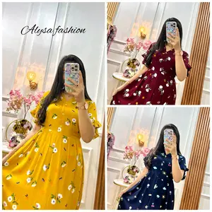 Nalla Dress cantik model terbaru kekinian rayon premium Bumil Busui Friendly Nyaman Nalla Dress cantik model terbaru kekinian rayon premium Bumil Busui Friendly Nyaman