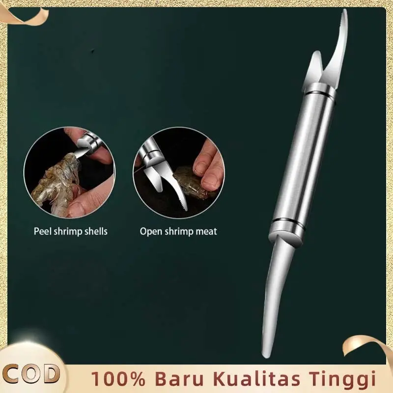 Pisau Pengupas Udang 304 Stainless Alat Pengupas Udang Multifungs Prawn Peeler Knife Udang Pisau Maw Ikan Garis