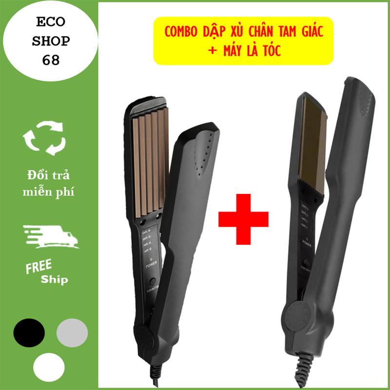 Combo Dập Xù Tam Giác+ Ép Tóc Đen Hoặc Uốn Duỗi 2In1 Combo Dập Phồng Vuông Hồng+ Ép Tóc Đen Hoặc Duỗi Uốn 2In 1.