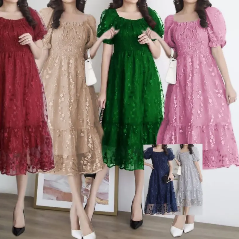 DRESS BRUKAT MUTIARA/ MERRY CHRISTMAS DRESS/ SINCIA DRESS/ MELDY - cp/ MIDI DRESS MUTIARA/ GAUN PESTA PEREMPUAN