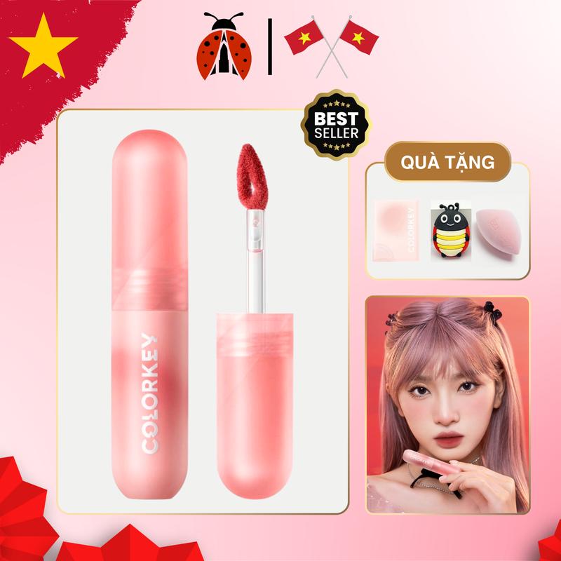 Son Kem Bùn COLORKEY Lip Mousse Chất son nhung mịn Che khuyết điểm môi Lâu trôi 2g son colorkey Cosmetic Nữ Women Mỹ Phẩm