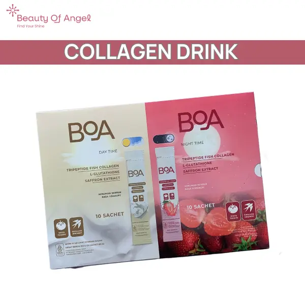 Collagen Drink Beauty Of Angel Perawatan Kulit Kecantikan Kesehatan Minuman Rasa Strawberry Yogurt Collagendrink Pemutih Badan mencerahkan