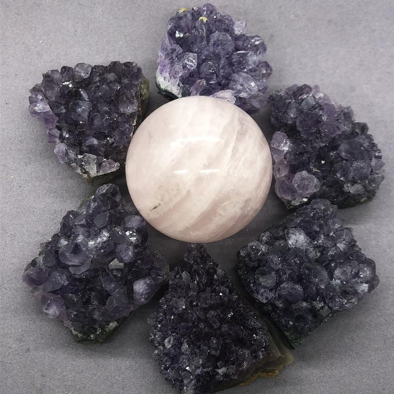 Đá tự nhiên thô, cụm amethyst, 100%, để Đồ Trang Trí tự làm, thích hợp cho phòng và văn phòng 4