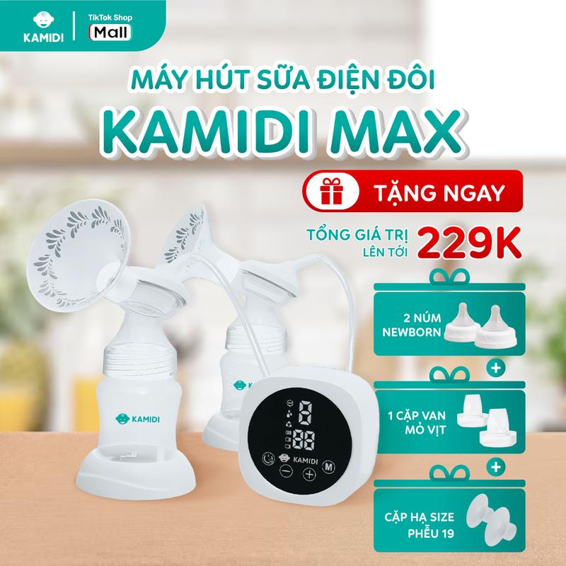 Máy hút sữa Kamidi Max Hút Kiệt, gọi sữa cho Mẹ Sinh Đầu, Ít Sữa, Tắc Tia  massage thông minh, phễu silicon mềm mại tặng 1 cặp hạ size 19 (2)