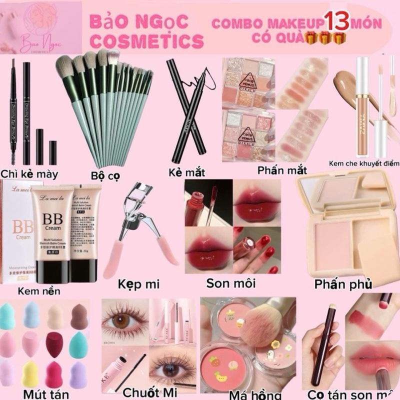 BÁN CHẠY COMBO MAKE UP 13 MÓN TRANG ĐIỂM TẠI NHÀ CƠ BẢN ĐẦY ĐỦ