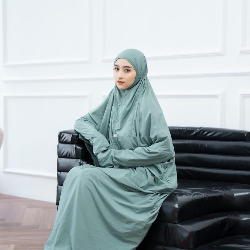 KIMYA ID Mukena TRAVEL MINI Terusan Bahan Parasut Korean Free Sajadah Mini Nyaman Pouch Dewasa 4