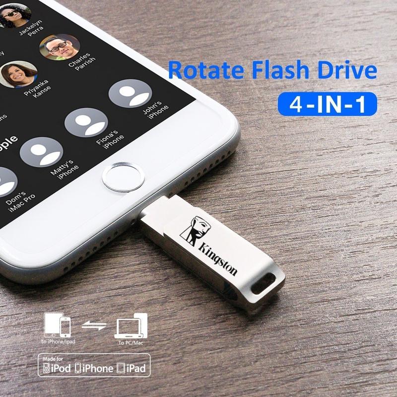BS67 - OTG Flashdisk 1TB iOS, iPad, PC, USB 3.0, 2 IN 1, Venda Quente, Prata OTG Pen Drive FOR IPHONE Komputer 4