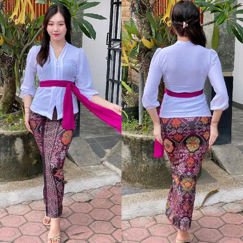 ONESET KEBAYA AIRFLOW LENGAN KERUT/setelan kebaya bali/set pakaian tradisional 2