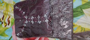 Product Review of Aywears - Set couple pasangan BURGUNDY kebaya brukat kurung malika dan rok songket dan kemeja battik pasanga.  Kondangan Wanita Pesta from m**h 1