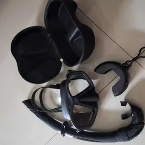 Masker Freedive Kacamata Low Volume Mask Panah Ikan Selam Spearfishing Freediving Snorkeling Free Diving Set Combo Snorkel Selang Lipat Nautilus Full Silicone Tempered Glass Black Hitam