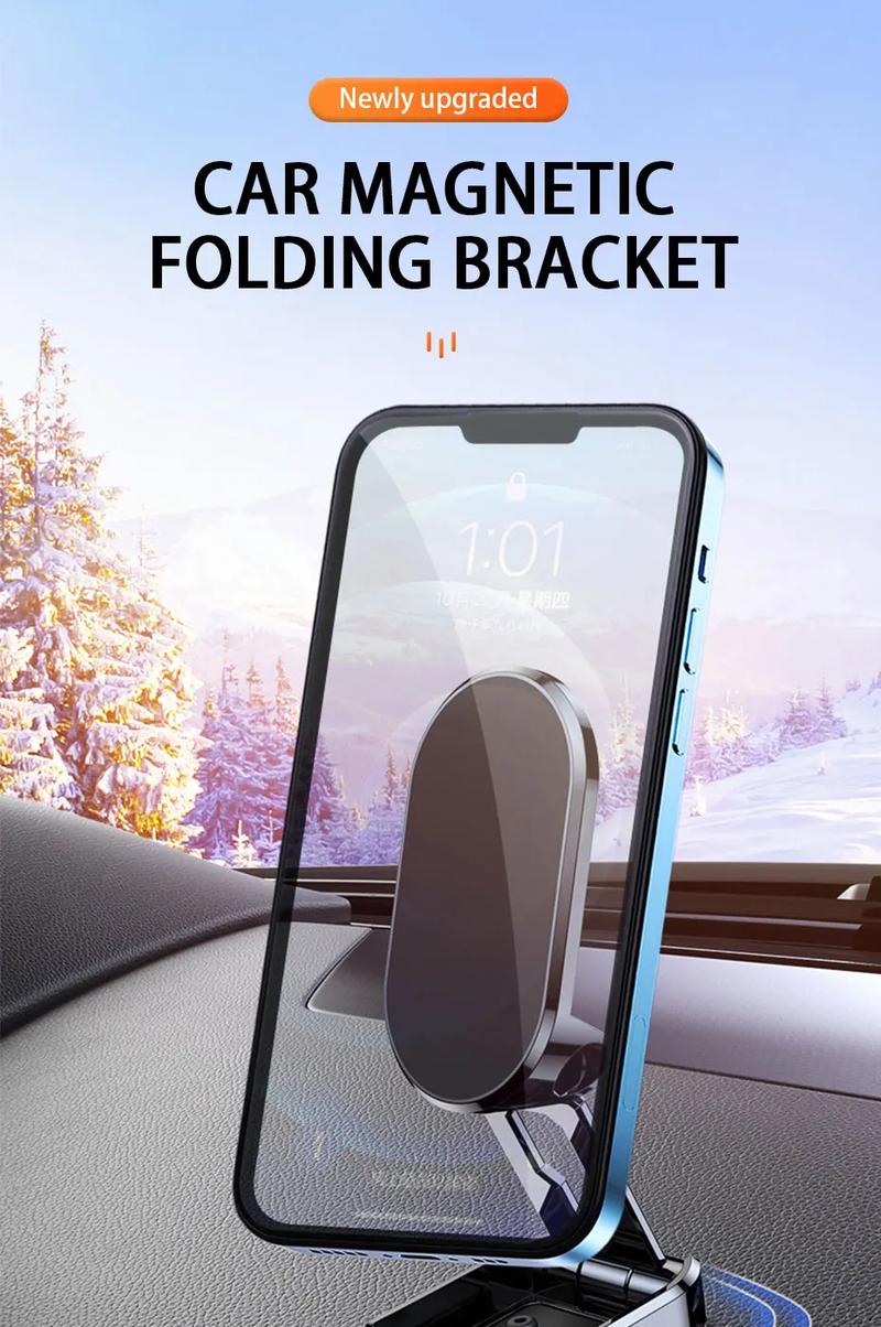 Product Introduction of Foldable Magnetic Phone Holder in Car GPS Air Vent Mount Magnet CellPhone Stand Portable Car Mobile Support For iPhone 13 Xiaomi 0