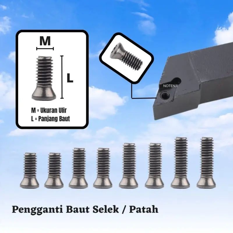 Baut Holder bubut miling baut insert baut bintang M2 , M2.5 sampai M5 1