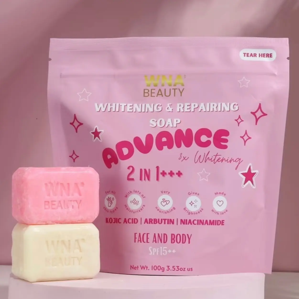 Wna Whitening & Repairing Soap 3in1 Spf15