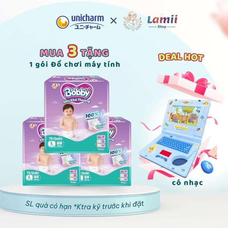 TH Combo 3 Tã Quần Bobby Ultra Bỉm Siêu Tiết Kiệm Size M96 L88 XL 76 2XL 70 Miếng Thoáng Khí An Toàn Cho Bé Lamii Shop