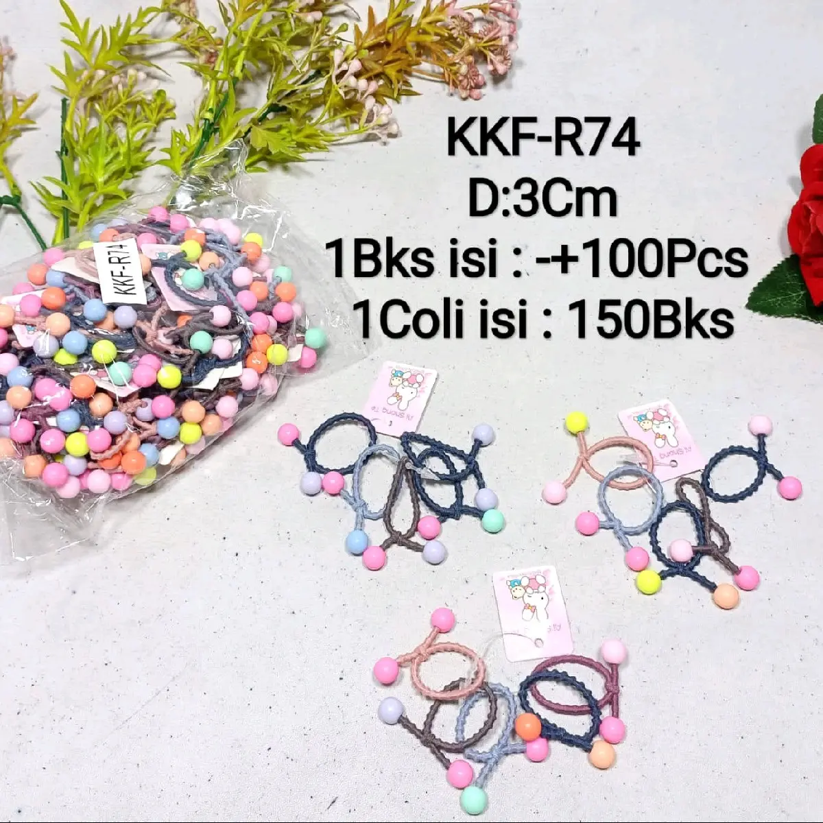 100pcs Karet Rambut Mini isi