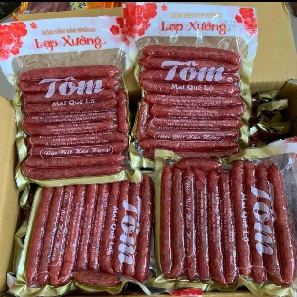 1kg LẠP XƯỞNG Tôm Mai quế lộ thượng hạng thơm ngon mùi MQL 1kg /2 túi 500g ép chân không sạch sẽ