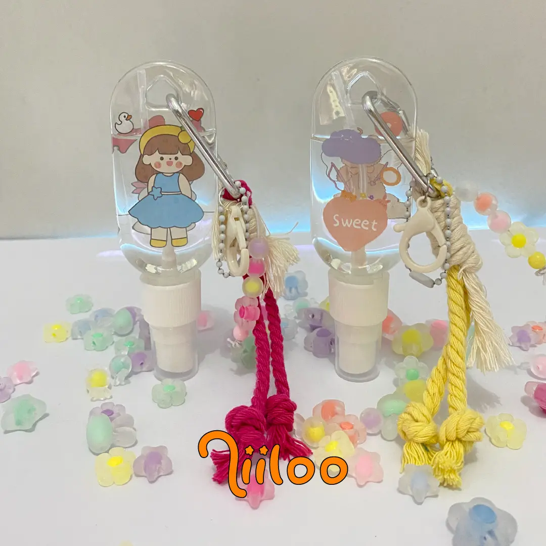 Antis Handsanitizer Botol Spray Plastik 30 ML Gantungan Carabiner Lucu Aesthetic Jeruk Nipis Nilloo