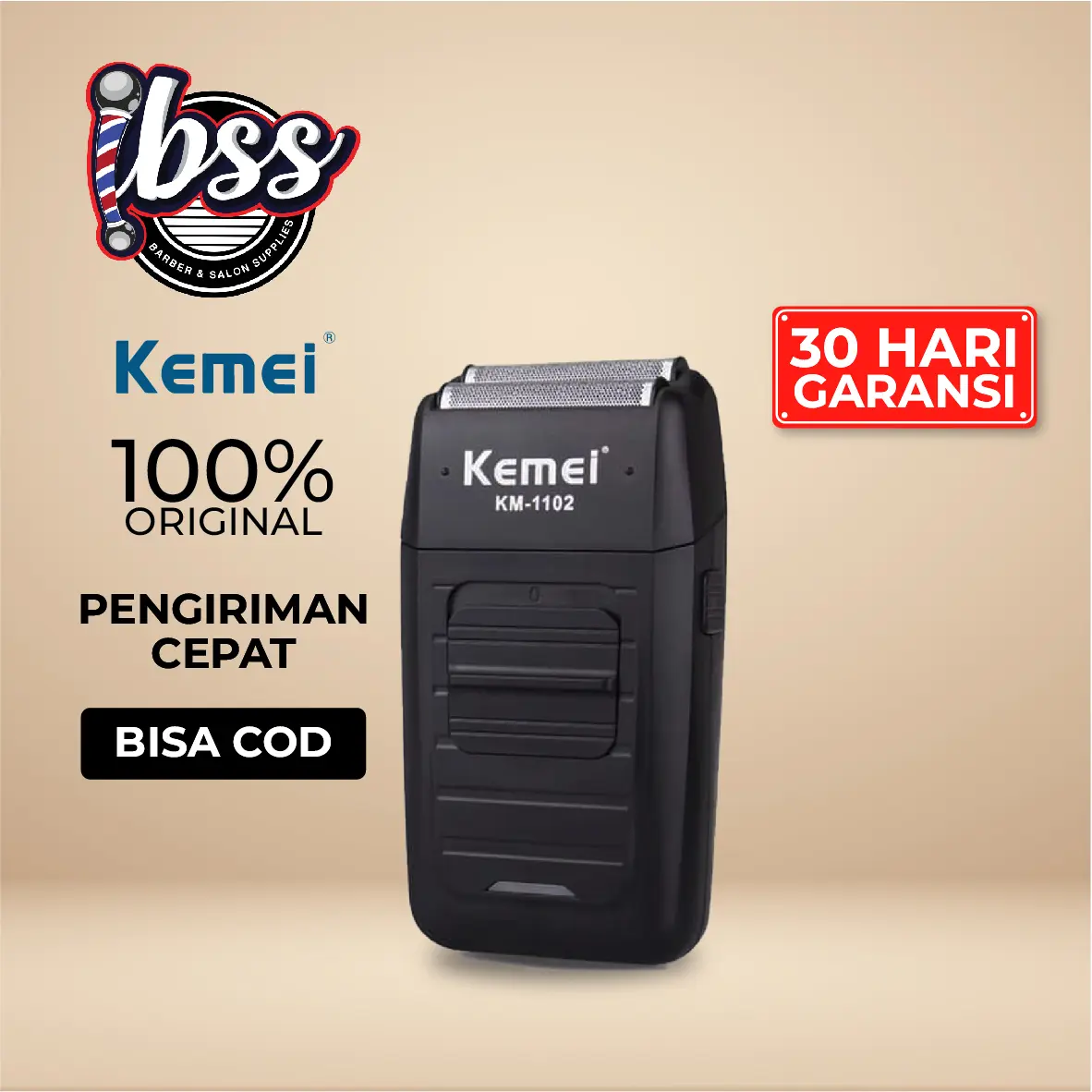 KEMEI SHAVER KM 1102 - Alat Cukur Kumis dan Jenggot / Mata Pisau KEMEI 1102 / KEMEI ORIGINAL / IBSS / INDOBARBERSUPPLY