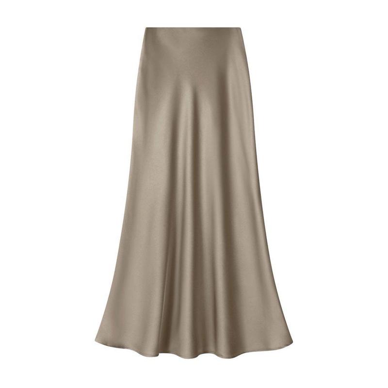 Shenel Rok Satin Maxi Premium Satin Long Skirt 6889 Rok Satin Panjang Rok Duyung Satin Rok Kekinian Bawahan Muslimah Trendy Hijab silk outfit z 3
