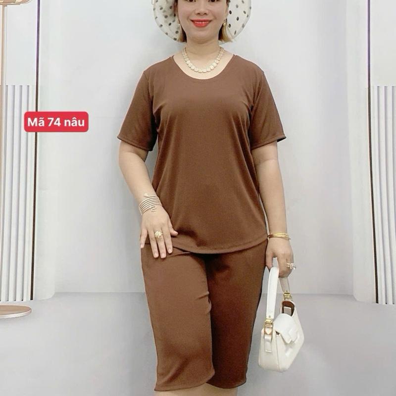 Mã 74 . Sét bộ tay ngắn quần lỡ ngố chất tăm lạnh BIGSIZE FORM 50 - 100kg Nữ Nhung set _ Women
