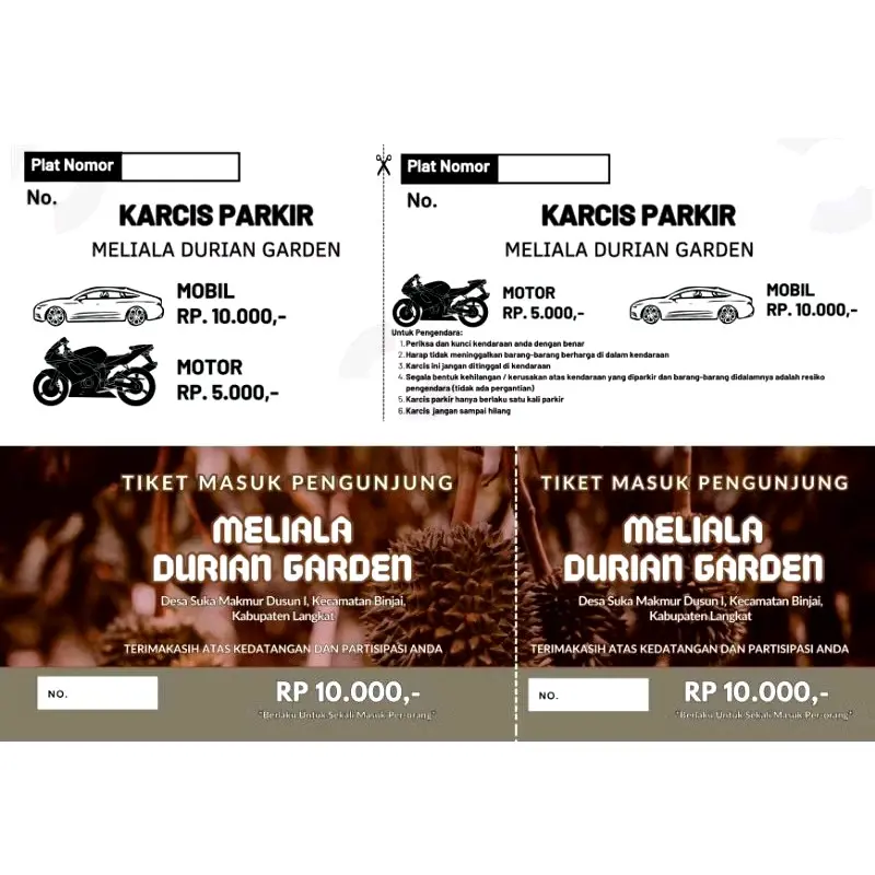 Print Cetak Tiket Kupon Voucher Art Paper Parkir Undian Game Restoran 0