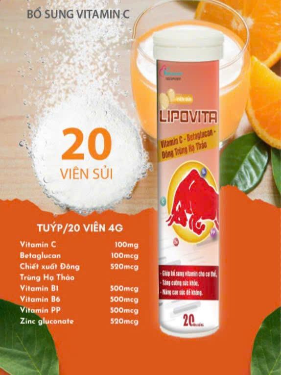  Viên sủi tăng lực  bò húc  giúp bổ sung vitamin - Tuýp 20 viên 