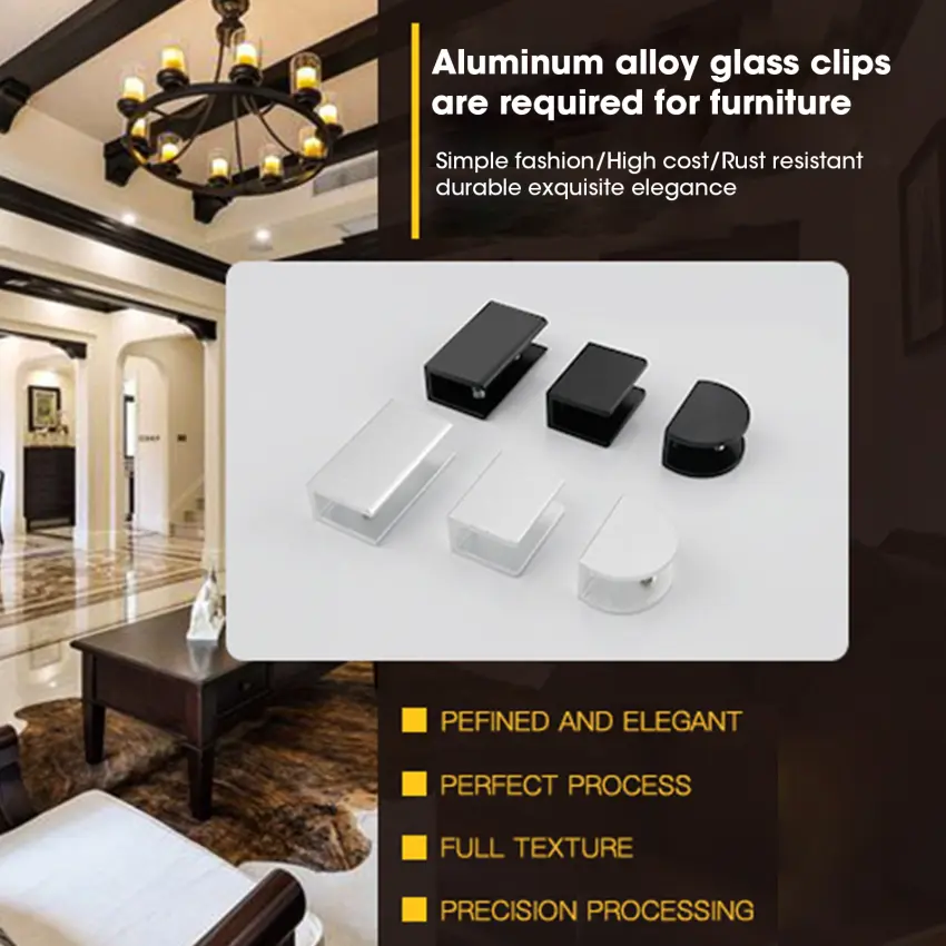 Stainless steel glass clamps, shelf support, corner support, adjustable brushed glass clips for 5-13mm thickness, 2 pcs.