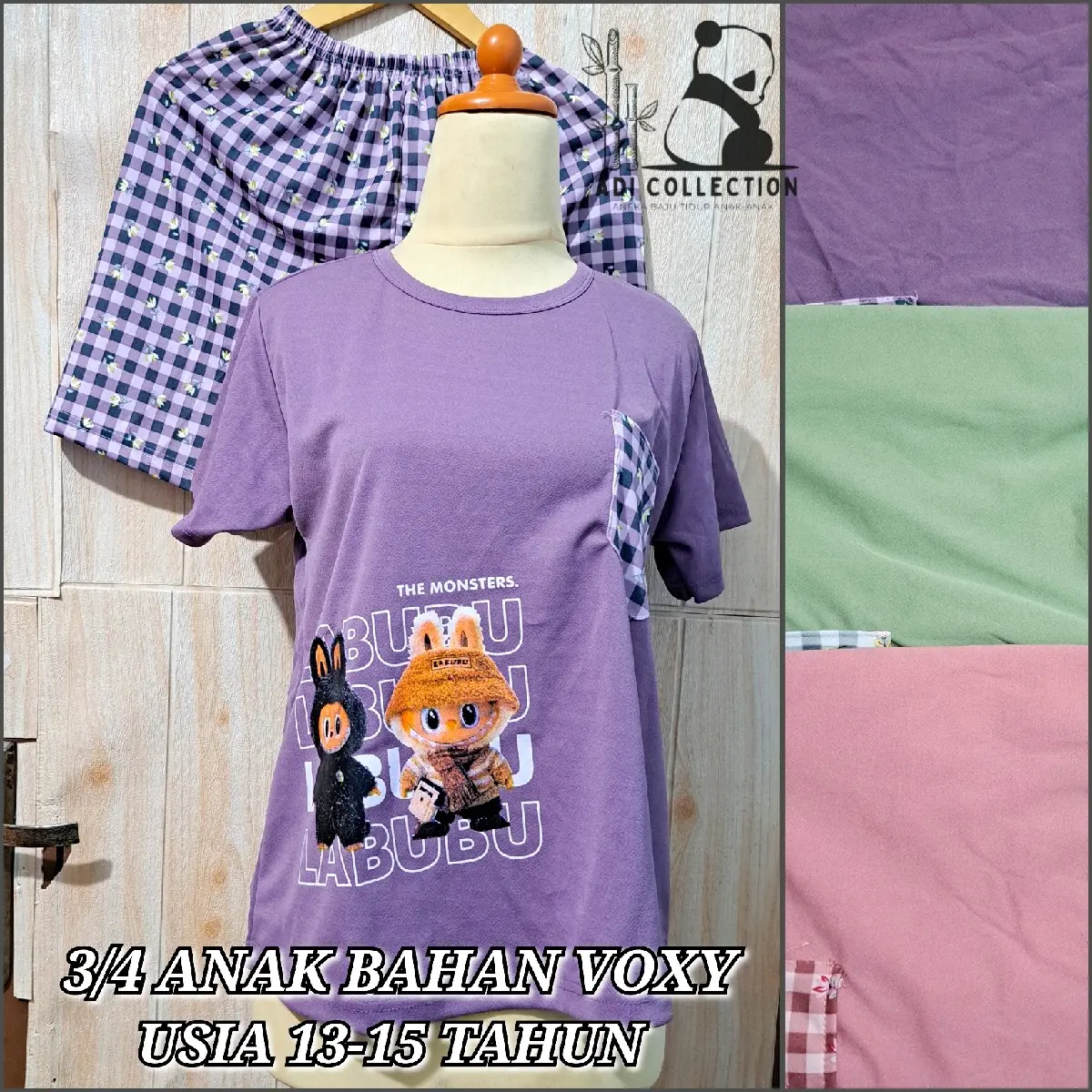 BAJU TIDUR ANAK USIA 13 - 15 TAHUN SETELAN LENGAN PENDEK CELANA PENDEK BAHAN VOXY / BABYDOLL PIYAMA ANAK PEREMPUAN TANGGUNG