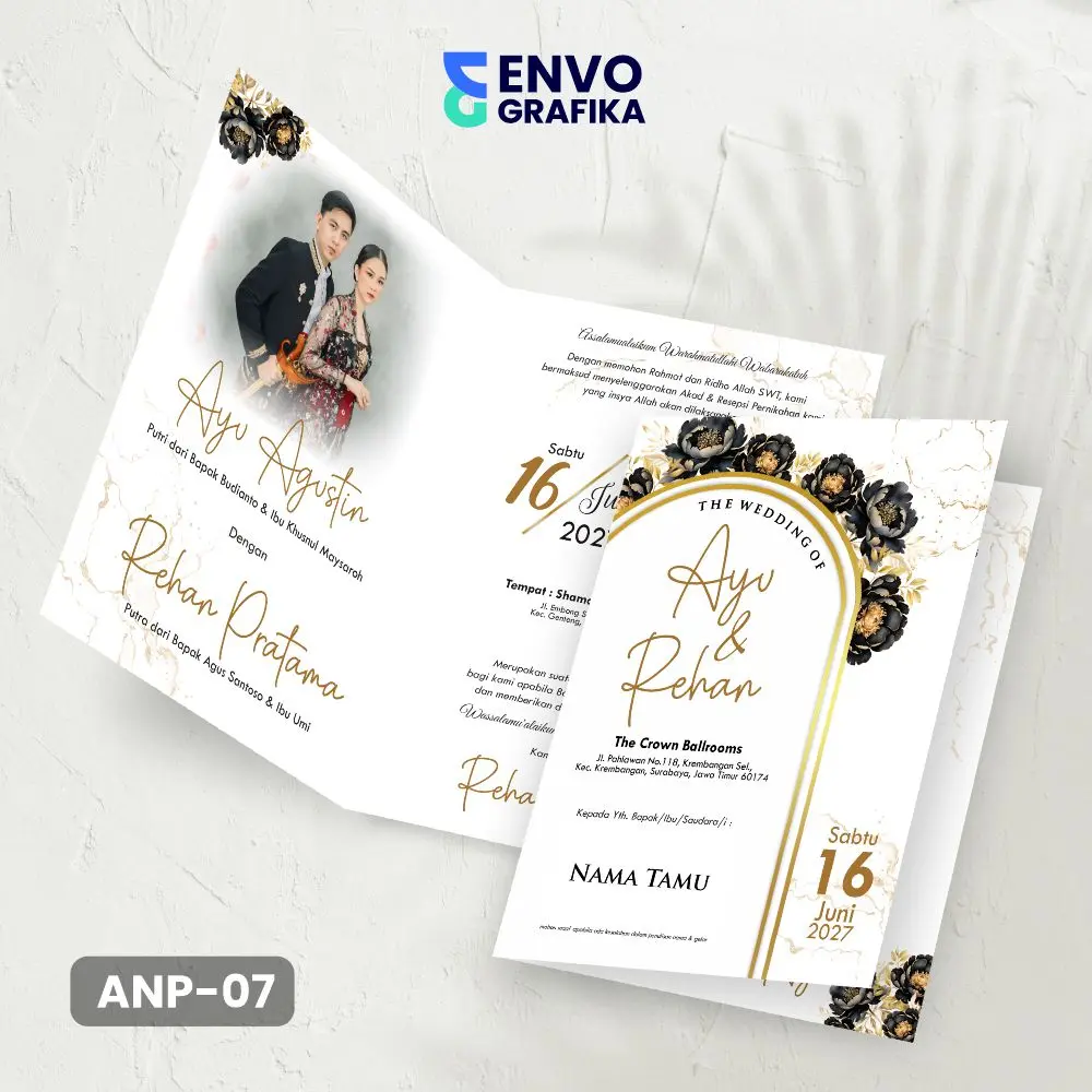[200PCS] UNDANGAN PERNIKAHAN ELEGANT CUSTOM | UNDANGAN PERNIKAHAN AESTHETIC | UNDANGAN PERNIKAHAN MURAH ANP 07