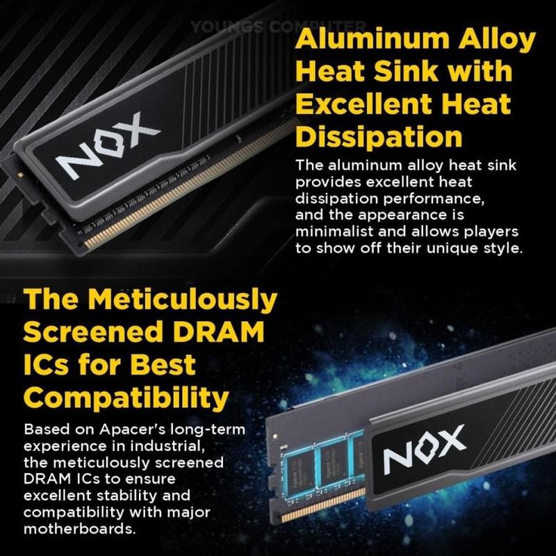 RAM APACER NOX 16GB 3200Mhz Kit 2x8GB Gaming Memory Heatsink Longdimm 16GB 3200 3