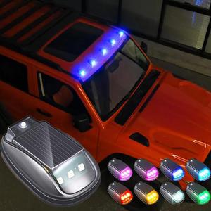 ソーラーワイヤレスノードリルキャブレッドLEDライト リモコン付き 車・トラック・SUV屋根用